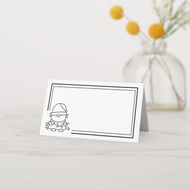 Tarjeta De Asiento Santa Little Elf (Anverso)