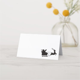 Tarjeta De Asiento Santa Sleigh Y Los Renos
