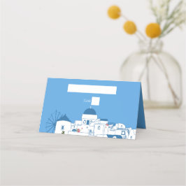 Tarjeta De Asiento Santorini Destination Greek Island Boda