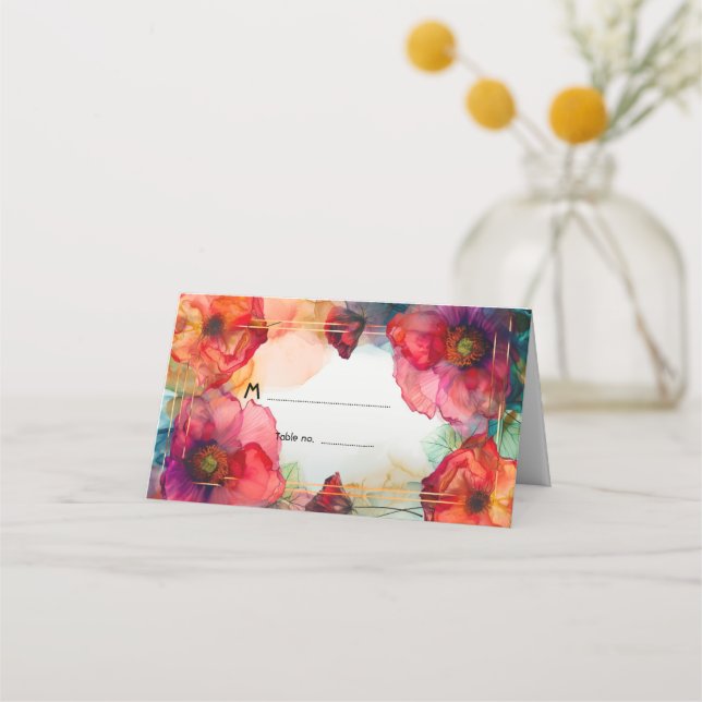 Tarjeta De Asiento Scarlet Petal Elegance (Anverso)