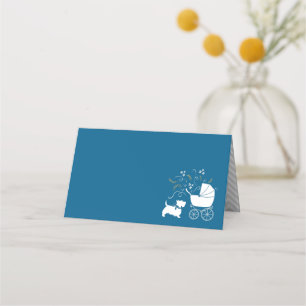 Tarjeta De Asiento Scotty dog Baby Shower