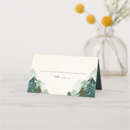 Tarjeta De Asiento Selva Boda Place Card Rústica Pine Evergreen