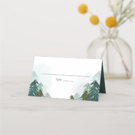 Tarjeta De Asiento Selva Boda Place Card Rústica Pine Evergreen