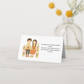 Tarjeta De Asiento Sembrando Esperanza en el Día del Árbol