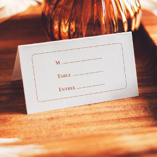 Tarjeta De Asiento Sencilla opción de entrada de boda de marfil boho