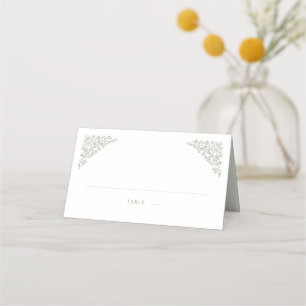 Tarjeta De Asiento Sencillo Boda Verde Floral Timeless Floral