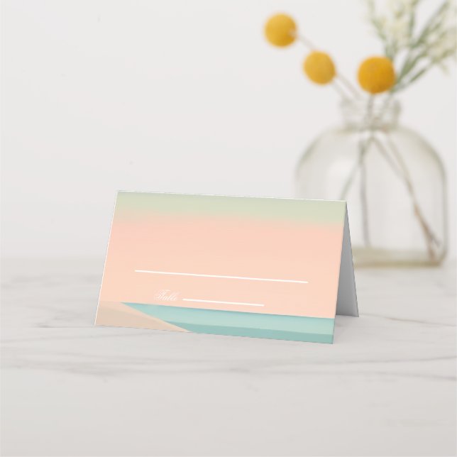 Tarjeta De Asiento Sencillo plegado a orillas del mar (Anverso)