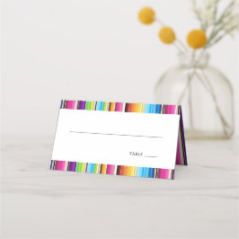 Tarjeta De Asiento Serape Spring Stripes | Boda