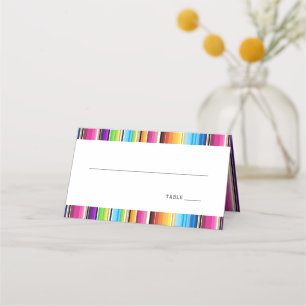 Tarjeta De Asiento Serape Spring Stripes Boda