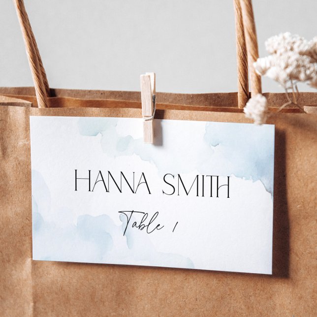 Tarjeta De Asiento Shes Tying Knot Dusty Blue Bridal Shower Name (Subido por el creador)