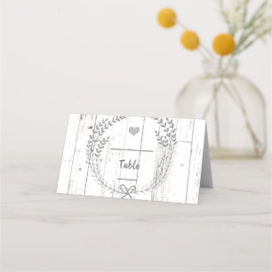 Tarjeta De Asiento Silla de mesa de boda rústica de madera blanca Asi