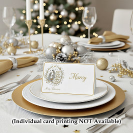Tarjeta De Asiento Silver and gold nativity Christmas