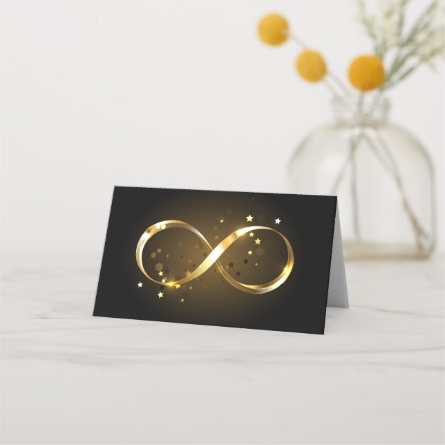 Tarjeta De Asiento Símbolo de infinito dorado (Anverso)