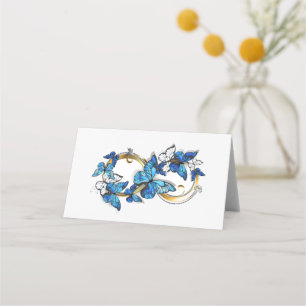 Tarjeta De Asiento Símbolo infinito de mariposas Morpho azules