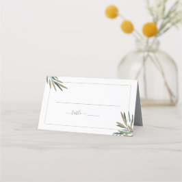 Tarjeta De Asiento Simple Boda de hierba de acuarela rústica
