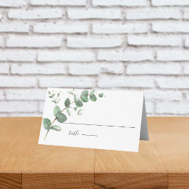 Tarjeta De Asiento Simple fiesta de bodas de eucalipto verde