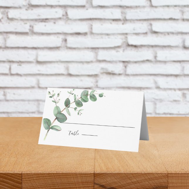 Tarjeta De Asiento Simple fiesta de bodas de eucalipto verde (Simple Eucalyptus Greenery Wedding Party Supplies)