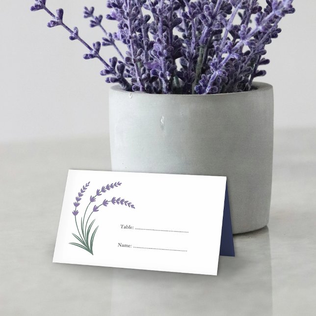 Tarjeta De Asiento Simple Lavender Wedding Place Cards (Simple Lavender Wedding Place Cards)