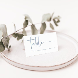 Tarjeta De Asiento Simple Moderno y Minimalista | Boda Dusty Blue