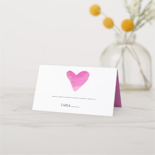 Tarjeta De Asiento Simple Paint Strokes & Heart Boda Place Card