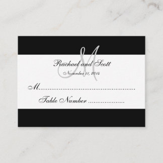 Tarjeta de asiento simple para Boda de monograma b