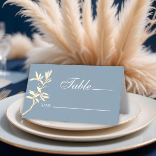 Tarjeta De Asiento Sinfonía floral intemporal en la tabla Boda azul