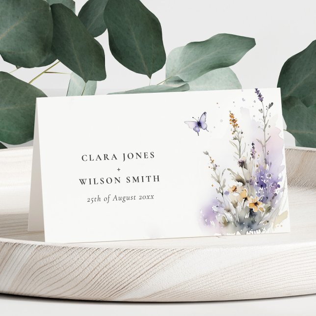 Tarjeta De Asiento Sitio web del Boda de mariposa silvestre Soft Lila (Subido por el creador)