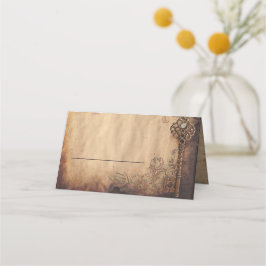 Tarjeta De Asiento Skeleton Key Antique Boda Gótico