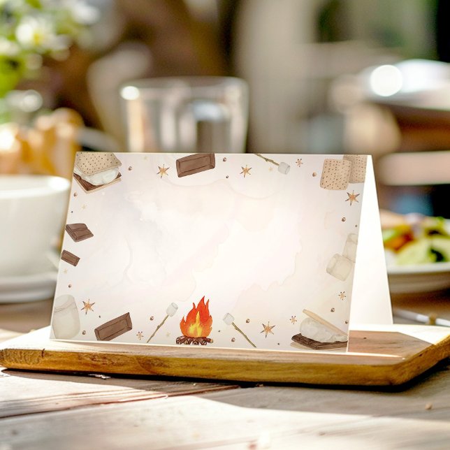 Tarjeta De Asiento S'more Campfire Food Tent Place Card Card (Subido por el creador)