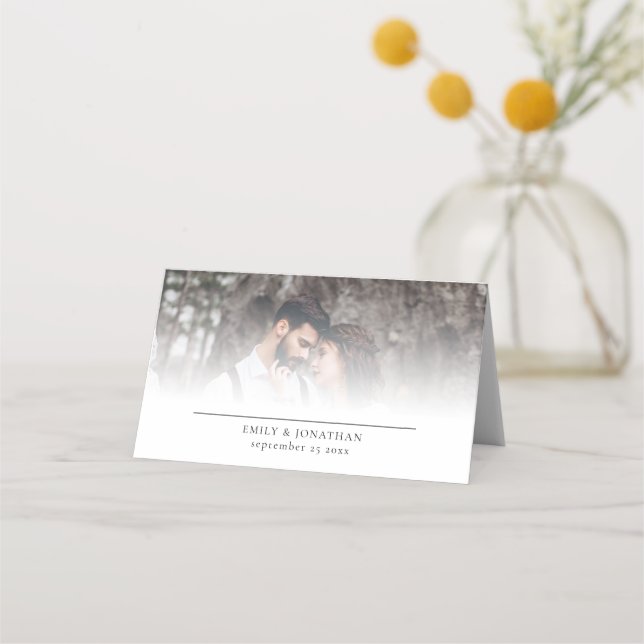 Tarjeta De Asiento Sobreposición de la foto Hacemos Boda de guiones (Anverso)