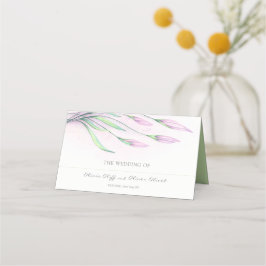 Tarjeta De Asiento Soft Purple Lilies Boda Place Card