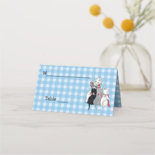 Tarjeta De Asiento Sonriente Gato de Madre Blanca Tres Gatitos en Pla