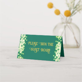 Tarjeta De Asiento Sparkling Emerald Green Quinceañera Español