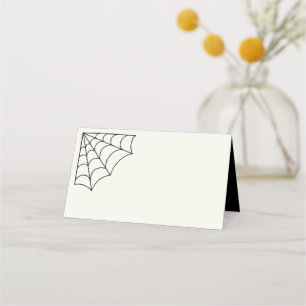 Tarjeta De Asiento Spiderwebs Boda gótico blanco y negro