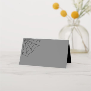 Tarjeta De Asiento Spiderwebs Boda gótico negro y gris