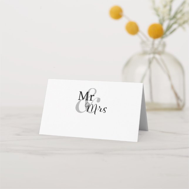 Tarjeta De Asiento Sr. y Sra. Boda Couple (Anverso)