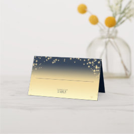 Tarjeta de asiento Starry Sky Navy Blue and Gold