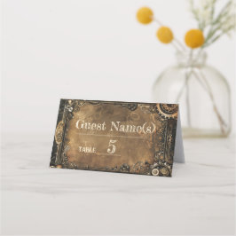 Tarjeta De Asiento Steampunk Noir Affair Boda
