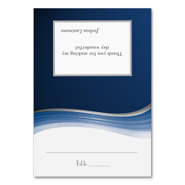 Tarjeta de asiento Steel Blue Wave (Anverso)