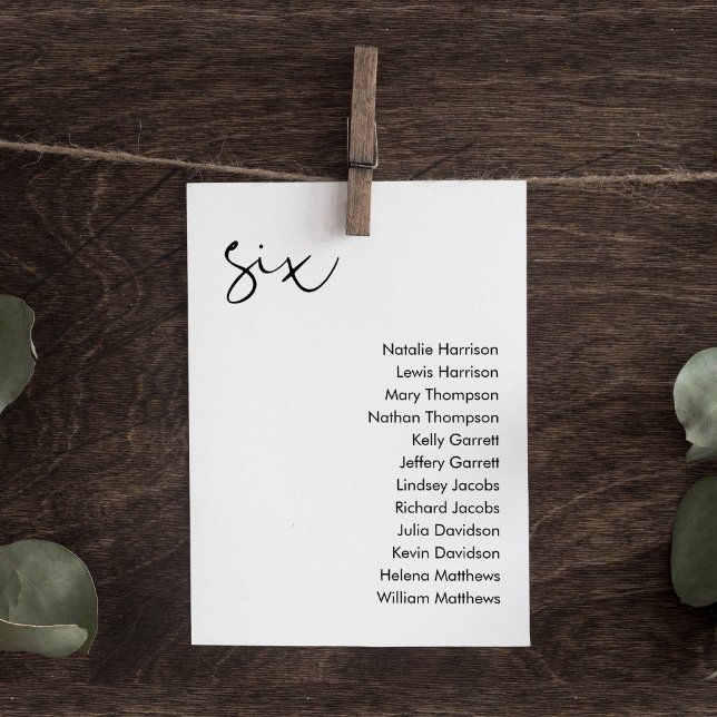 Tarjeta de asiento STELLA Boda - TABLA 6 (Subido por el creador)