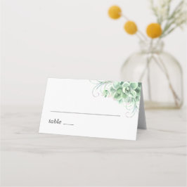 Tarjeta De Asiento Suculentas acuarela. Boda de cactus verdes