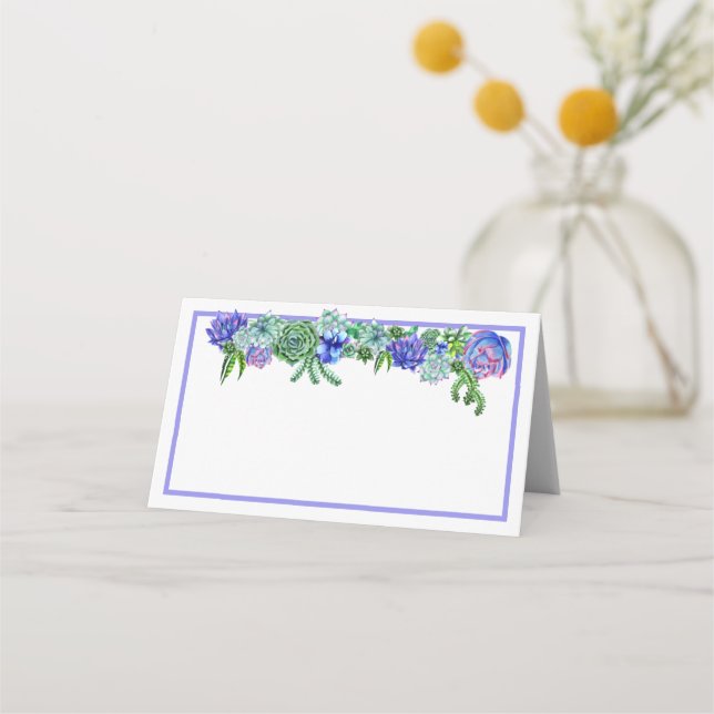 Tarjeta De Asiento Suculentas tiendas de mesa (Reverso)