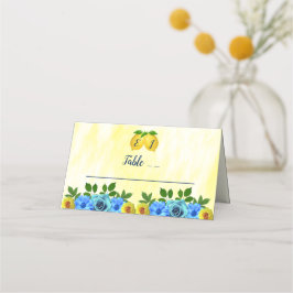 Tarjeta De Asiento Sunny Lemon Floral Boda