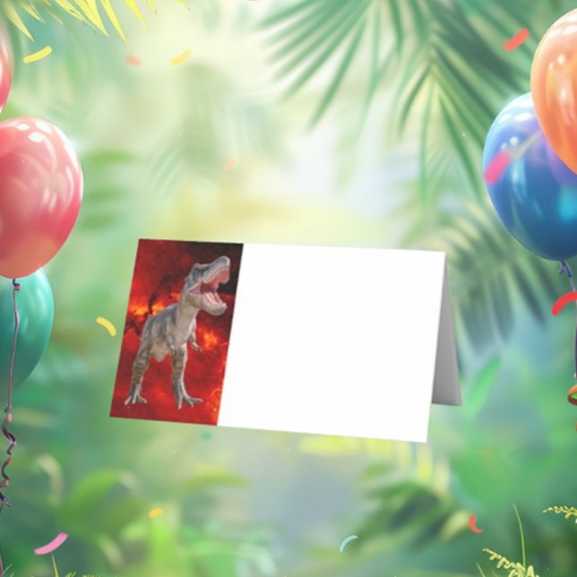 Tarjeta De Asiento T Rex, mundo Jurásico, Fiesta de incendios (Perfect for kids and dinosaur lovers alike—let's get this party started!)