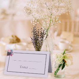 Tarjeta De Asiento Tabla Boda de lavanda azul dorada Hidrangea