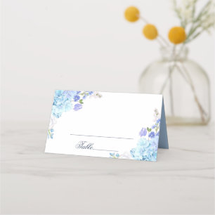Tarjeta De Asiento Tabla Boda de vegetación floral de Hydrangea azul