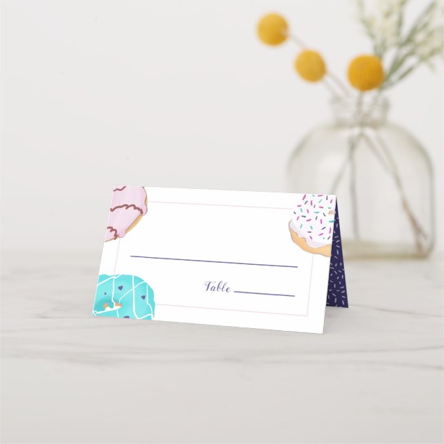 Tarjeta De Asiento Tabla Boda del tema de donut (Anverso)