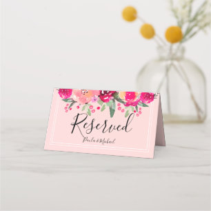 Tarjeta De Asiento Tabla Boda reservada de acuarela