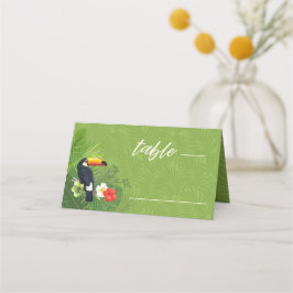 Tarjeta De Asiento Tabla Boda tropical de color de agua ID577 verde