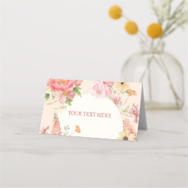 Tarjeta De Asiento Tabla de boda de crema de mantequilla floral acuar